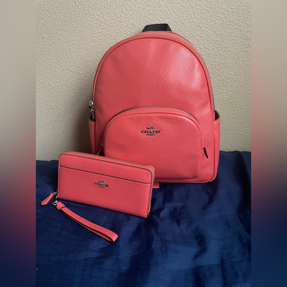 Coach Court Backpack & Accordion Zip Wallet w/Wristlet Strap
